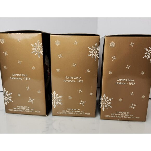 3 Traditions Of Santa Mistletoe Mountain Santa Porcelain Ornaments Limited Ed - Picture 2 of 10